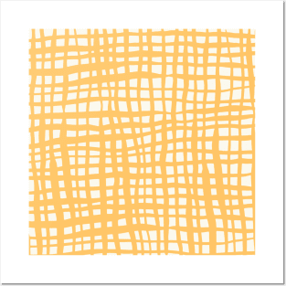 Retro grid pattern - summer yellow Posters and Art